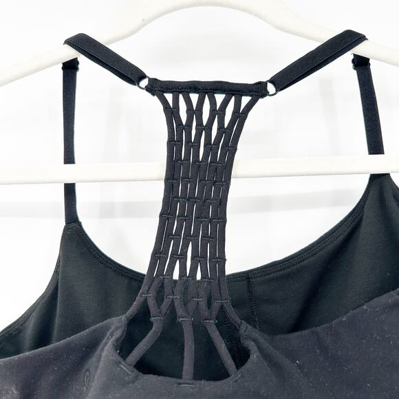 Lululemon Womens Athleisure True Self Macrame Strappy Sports Bra II Size 8 Black - Picture 5 of 7